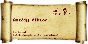 Aszódy Viktor névjegykártya